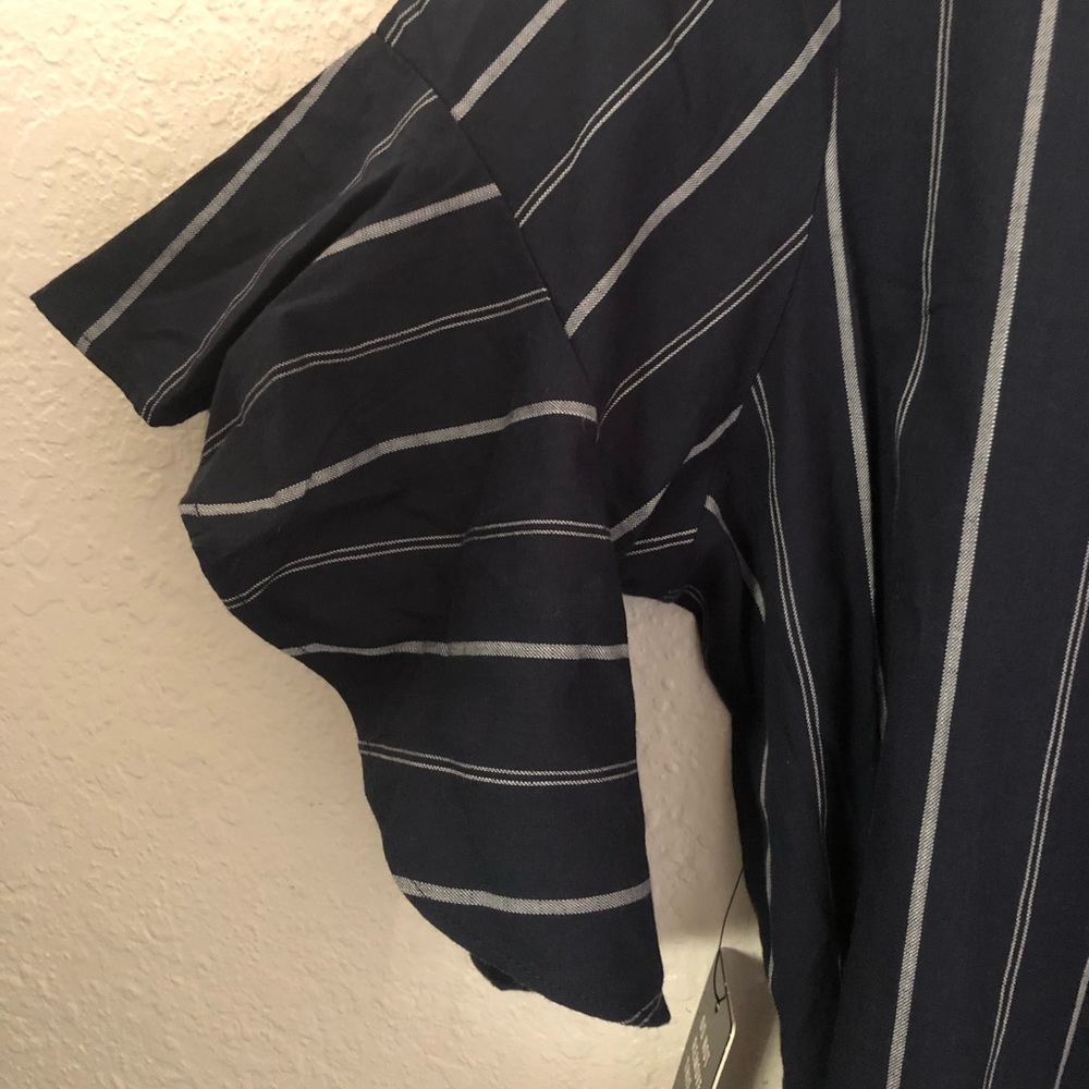 Express - Striped wrap cotton dress - Picture 4 of 5